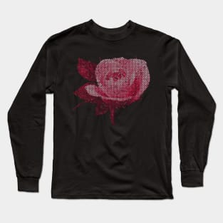 wonderful pink rose, red, roses, flower, tile Long Sleeve T-Shirt